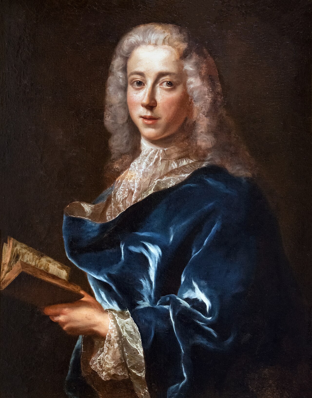 Portrait d'un homme au manteau bleu tenant un livre - François de Troy - Musée des Beaux-Arts de Gaillac by François de Troy