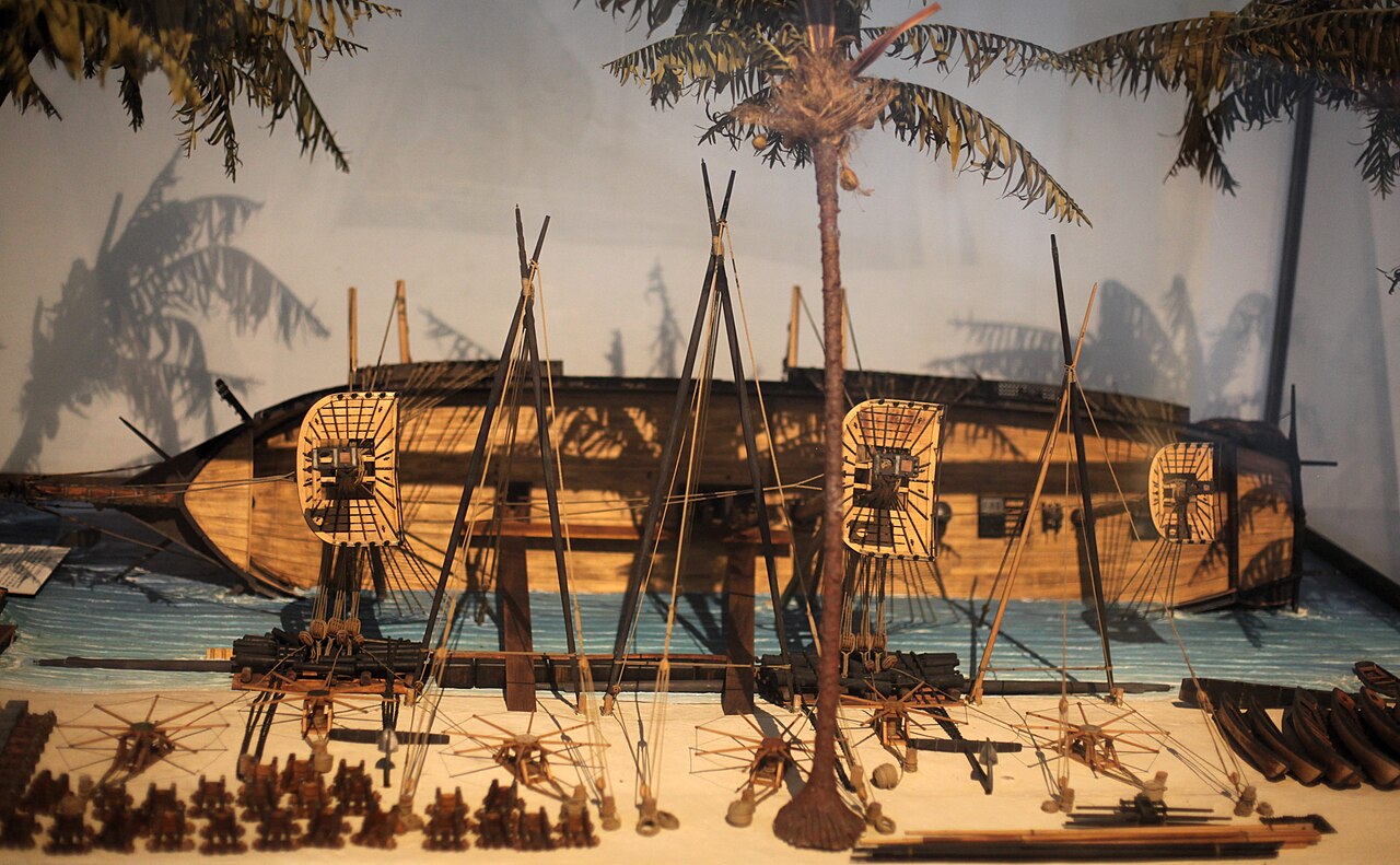Diorama of the careening of Artémise by François-Edmond Pâris