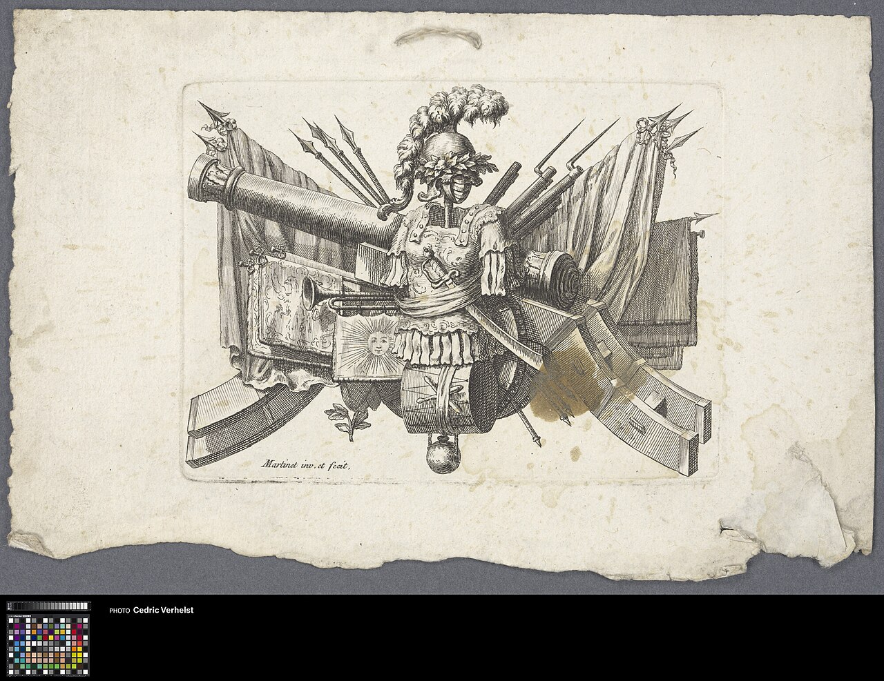 Ornament with a suit of armour and armaments by François-Nicolas Martinet
