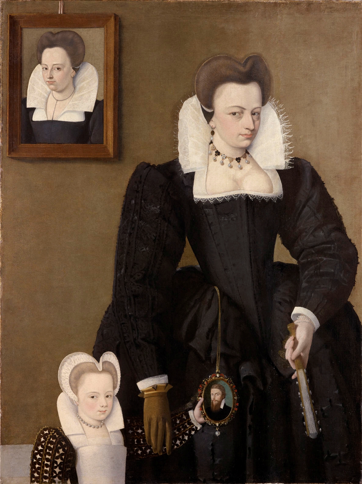 Jeanne de Bourdeille with one of her daughters by François Quesnel