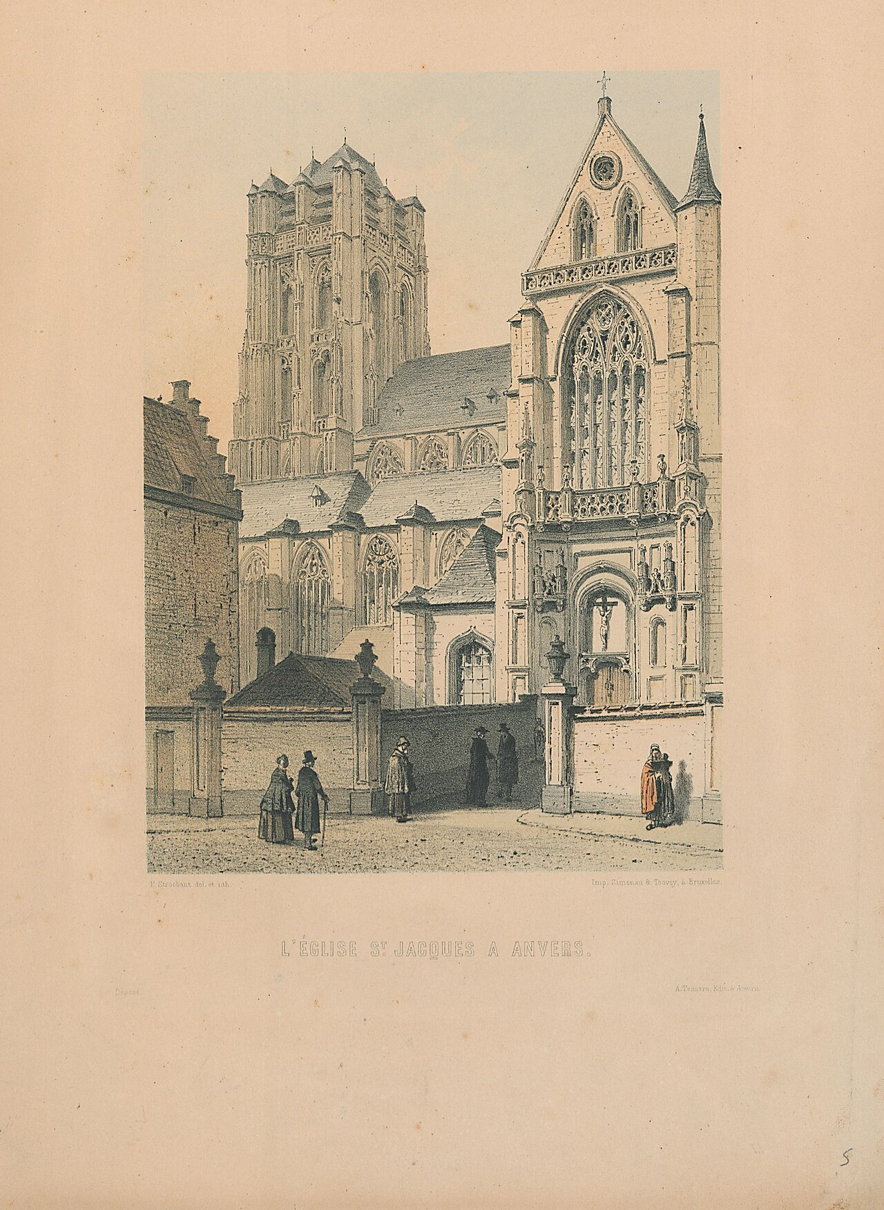De Sint-Jacobskerk, Antwerpen by François Stroobant