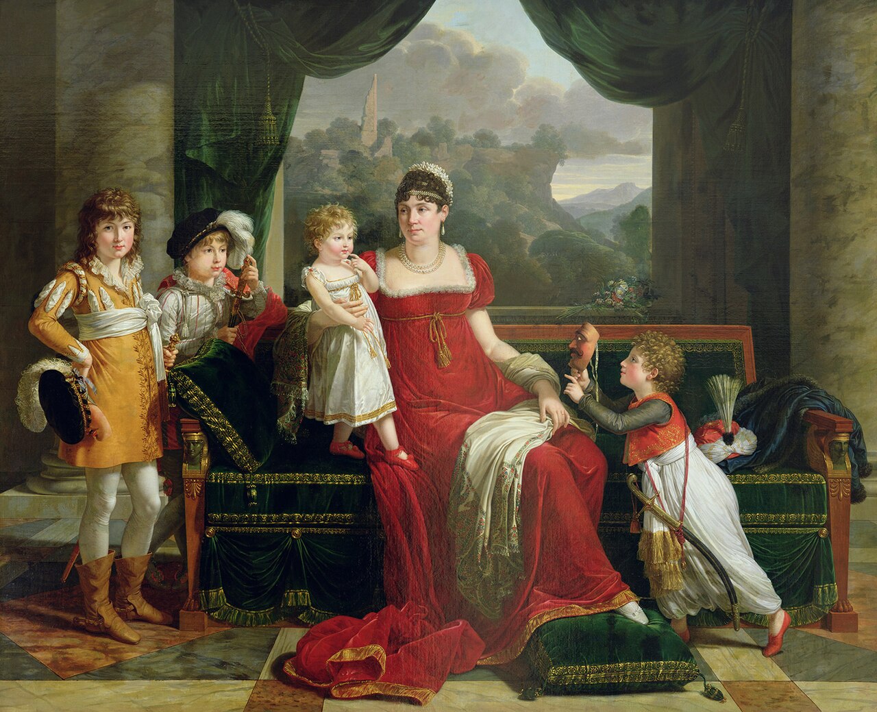 Portrait de la générale Clarke avec ses quatre enfants by François-Xavier Fabre