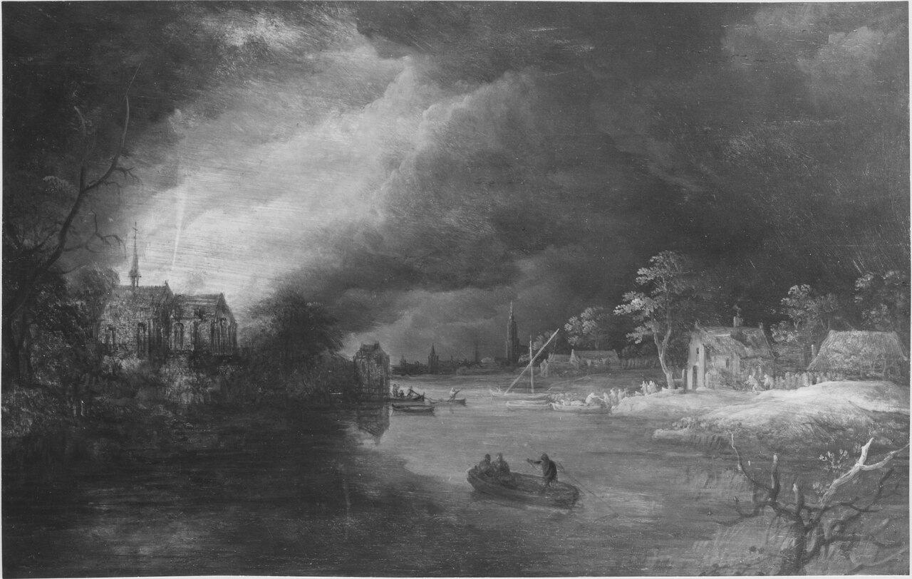 Landscape with a Fire by Frans de Momper