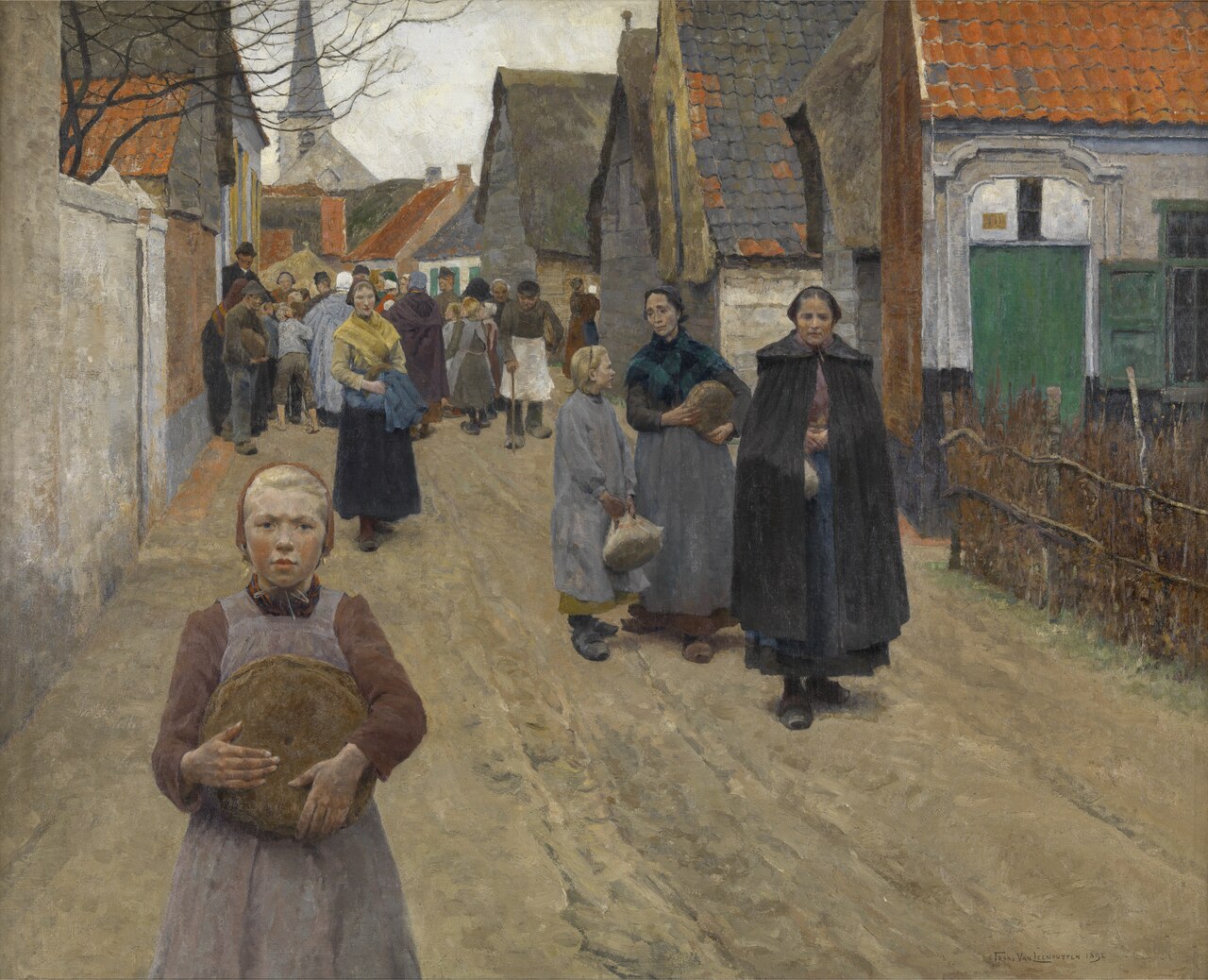The Distribution of Bread in the Village by Frans van Leemputten