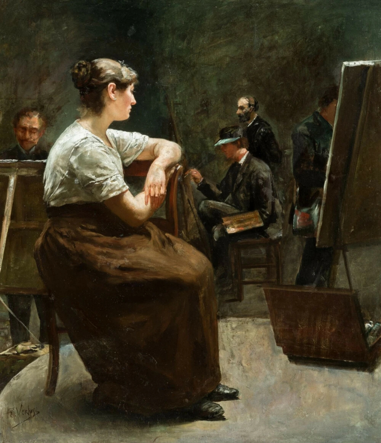 Model in the studio by Frans Verhas