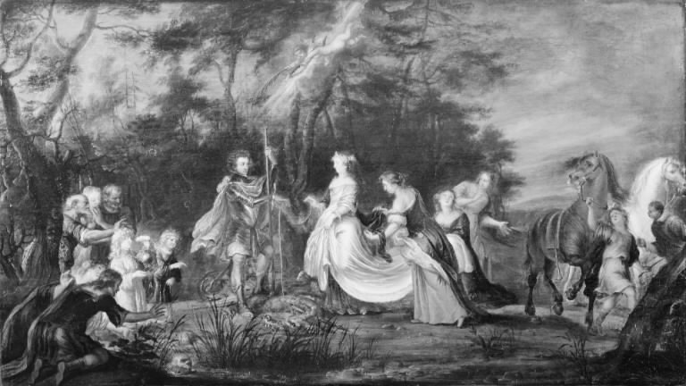 Skt. Jørgen befrier prinsessen fra dragen. Allegori by Frans Wouters