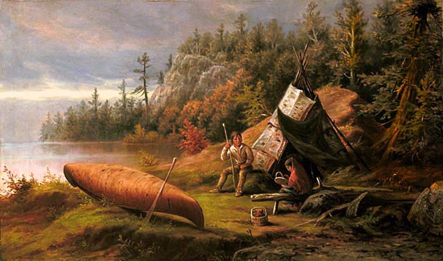 Ojibwa Camp, Northern Shore of Lake Huron by Frederick Arthur Verner