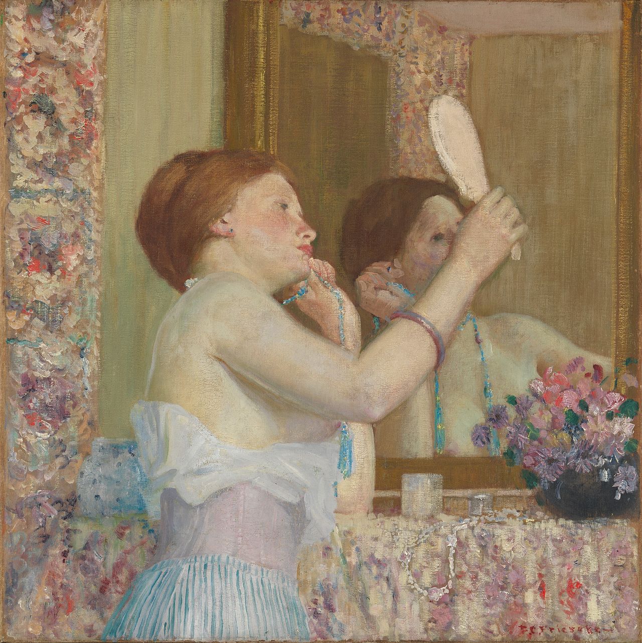 Woman with a Mirror (Femme qui se mire) by Frederick Carl Frieseke