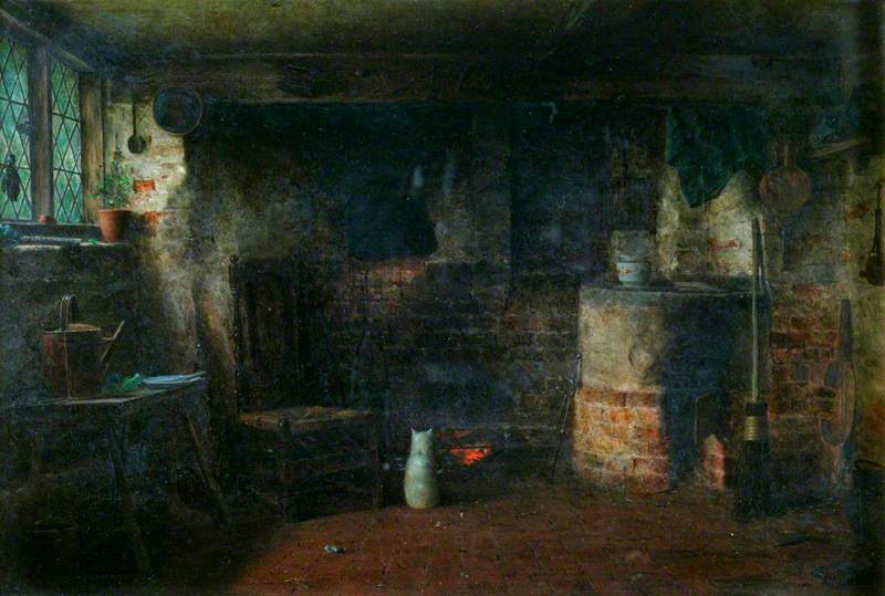 Cottage Interior by Frederick Daniel Hardy