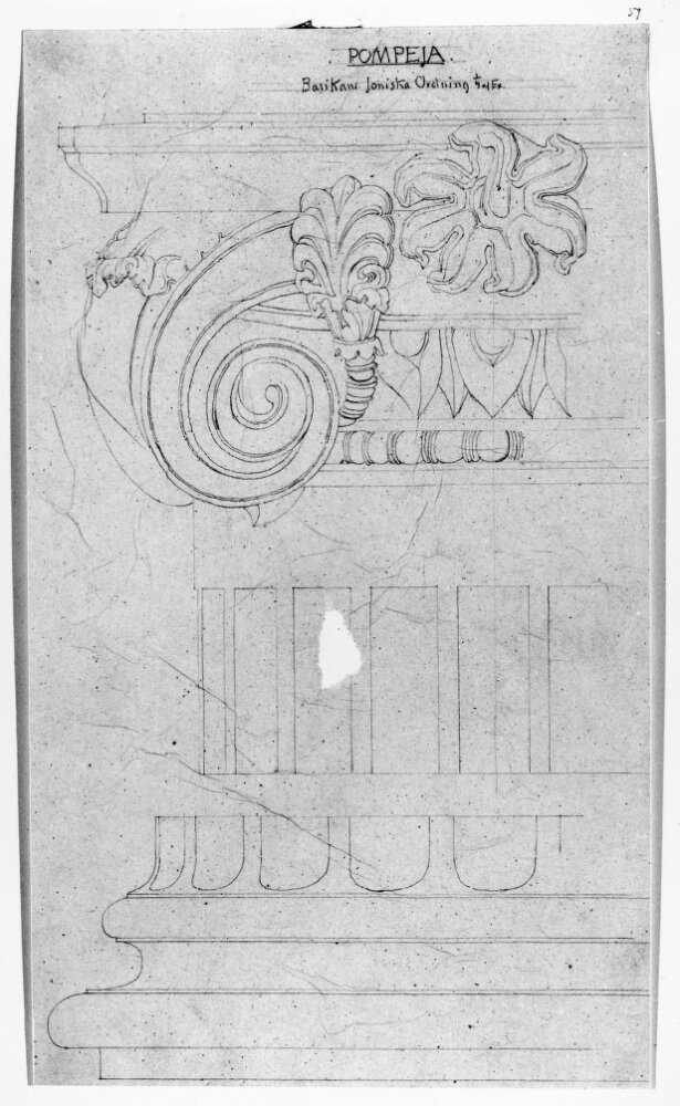 Basilikans joniska ordning, Pompeji by Fredrik Wilhelm Scholander