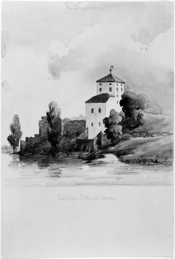 Nyköpings slottsruin by Fredrik Wilhelm Scholander