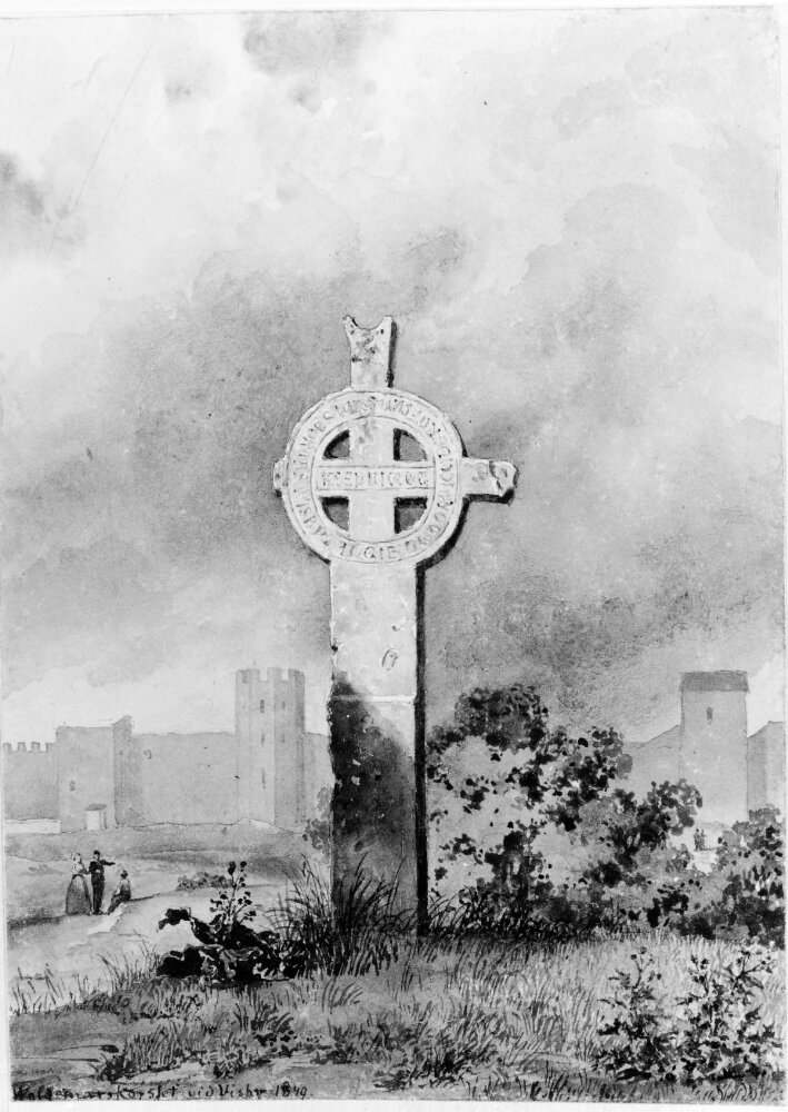Valdemarskorset, Visby. Korsbetningen by Fredrik Wilhelm Scholander