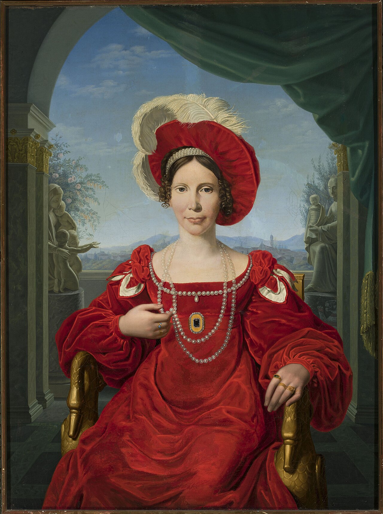 Portrait of Electress Auguste of Prussia. by Friedrich Bury