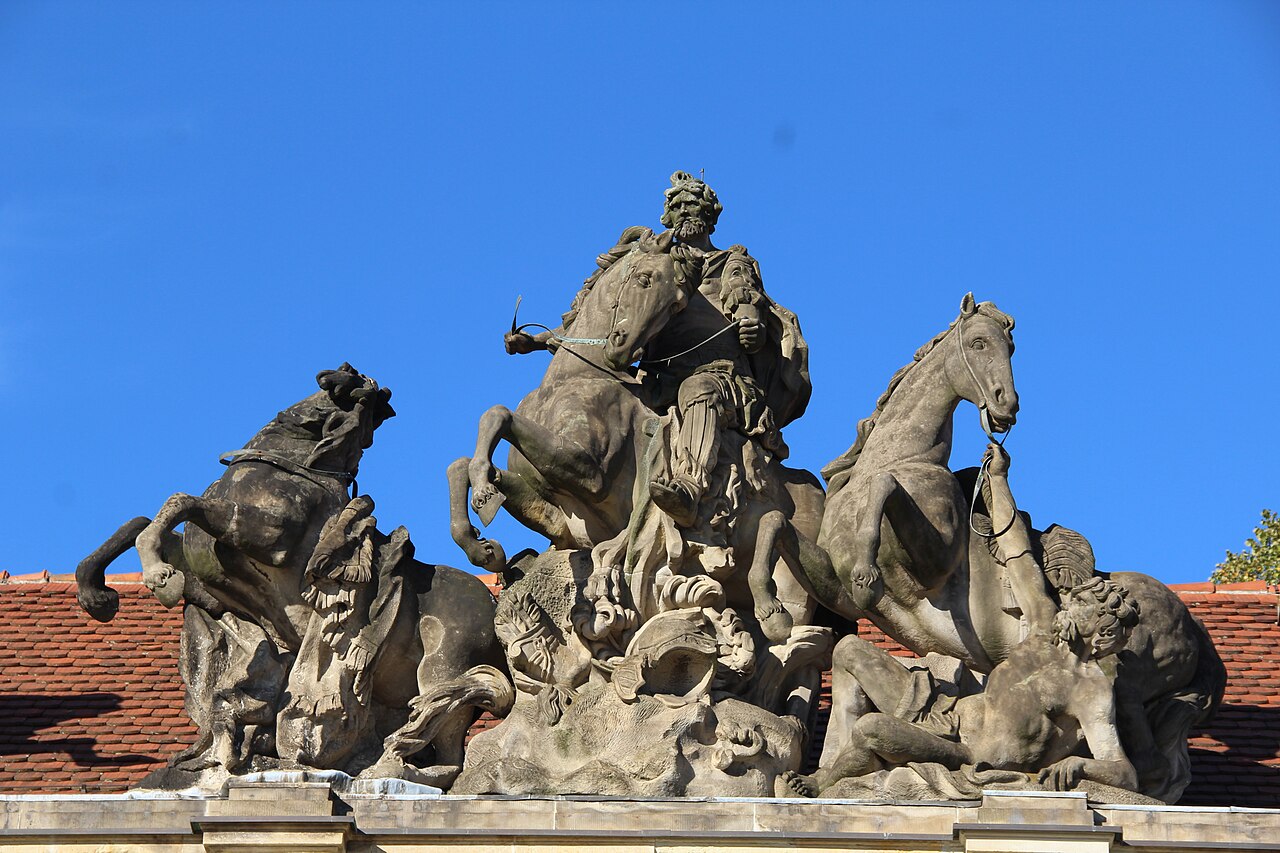 Four Horse groups of the Marstall in Potsdam by Friedrich Christian Glume
