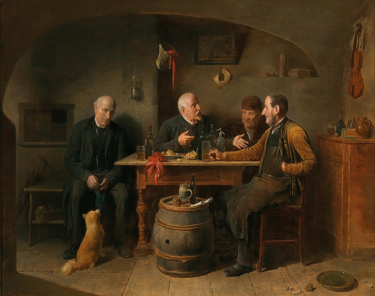 A Tavern Scene by Friedrich Friedländer