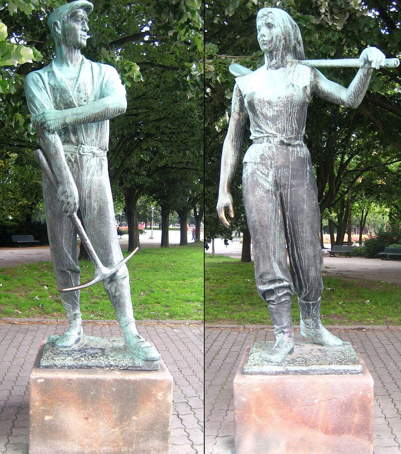 Aufbauhelfer und Aufbauhelferin by Fritz Cremer