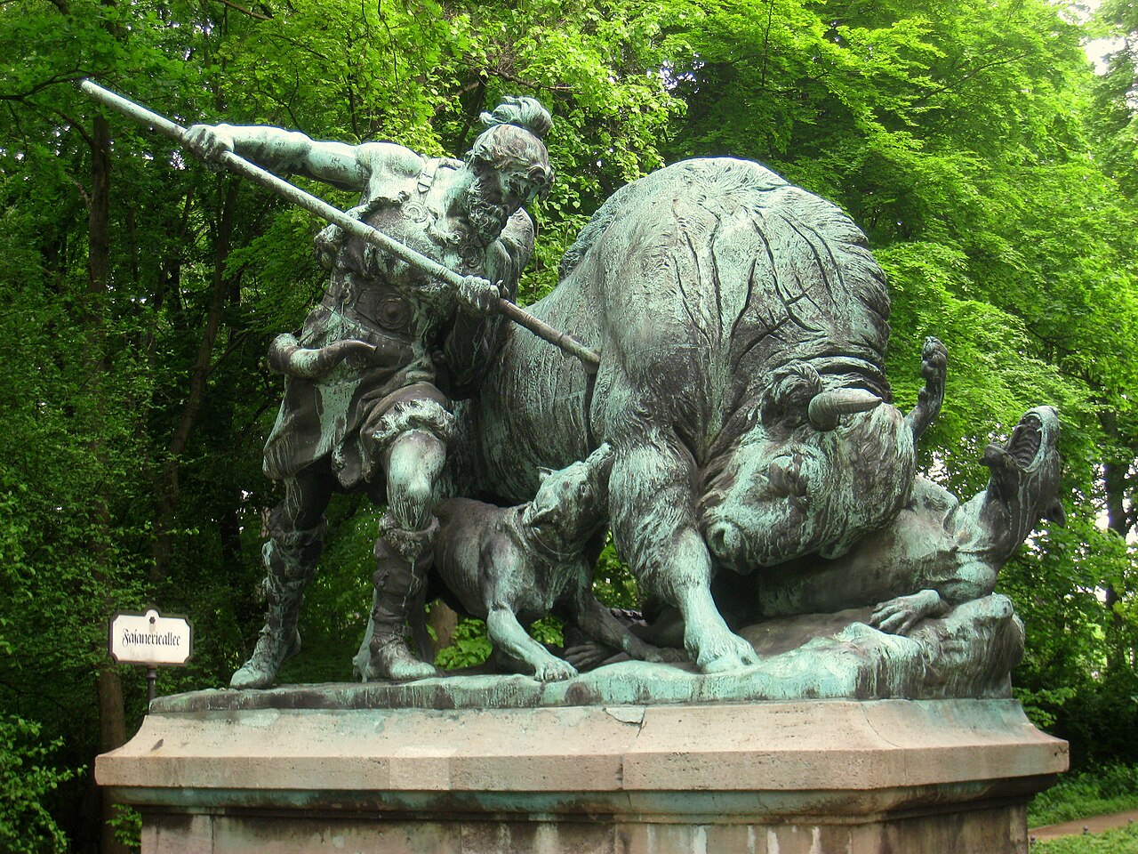 Altgermanische Wisentjagd by Fritz Schaper