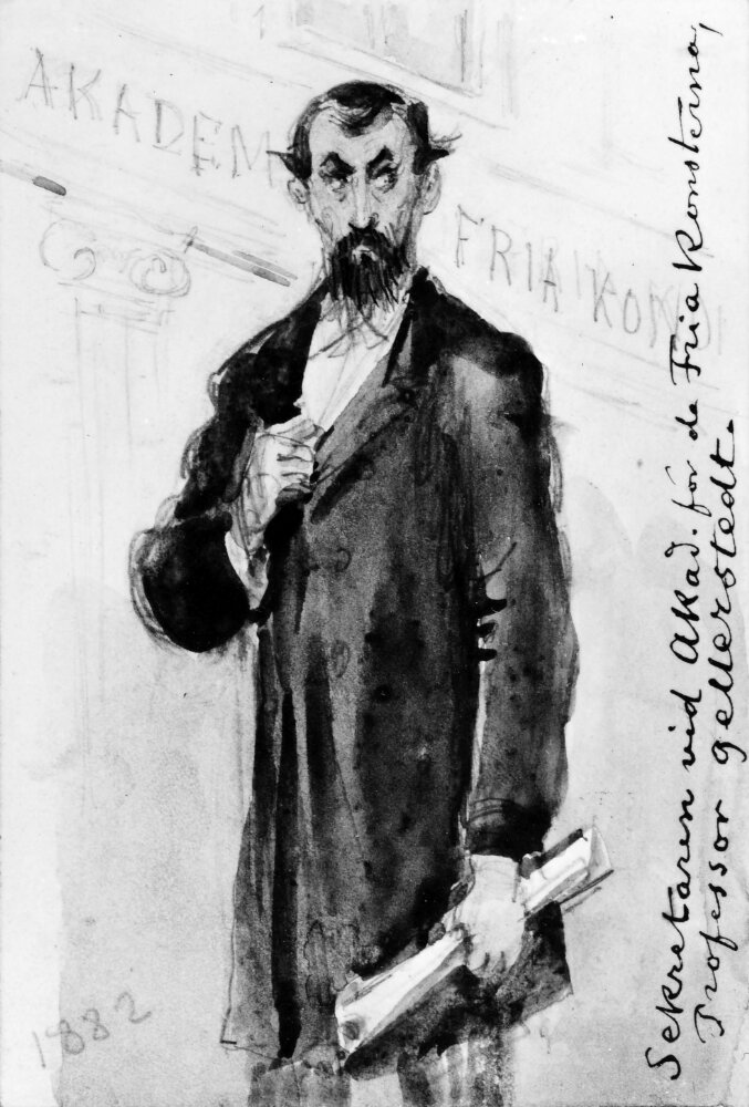 Albert Teodor Gellerstedt, överintendent, arkitekt. Skissbok "Några af mina samtida bekanta" by Fritz von Dardel
