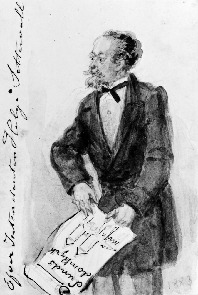 Helgo Zettervall, överintendent, arkitekt. Skissbok "Några af mina samtida bekanta" by Fritz von Dardel