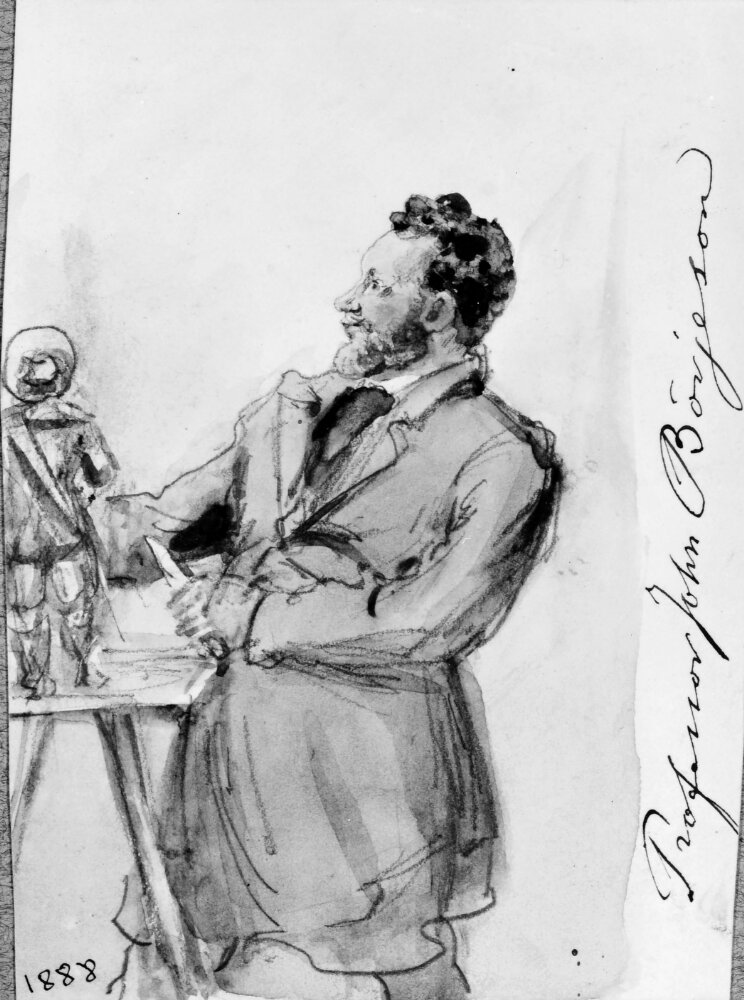 John Börjeson, professor, bildhuggare. Skissbok "Några af mina samtida bekanta" by Fritz von Dardel