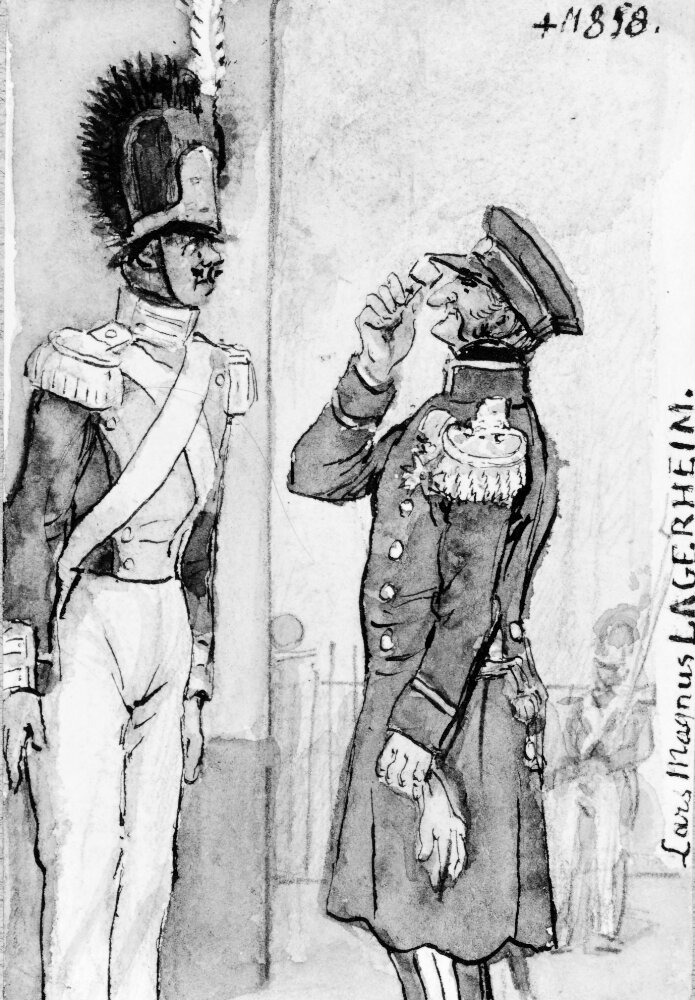 Lars Magnus Lagerheim, landshövding i Gävle. Skissbok "Några af mina samtida bekanta" by Fritz von Dardel