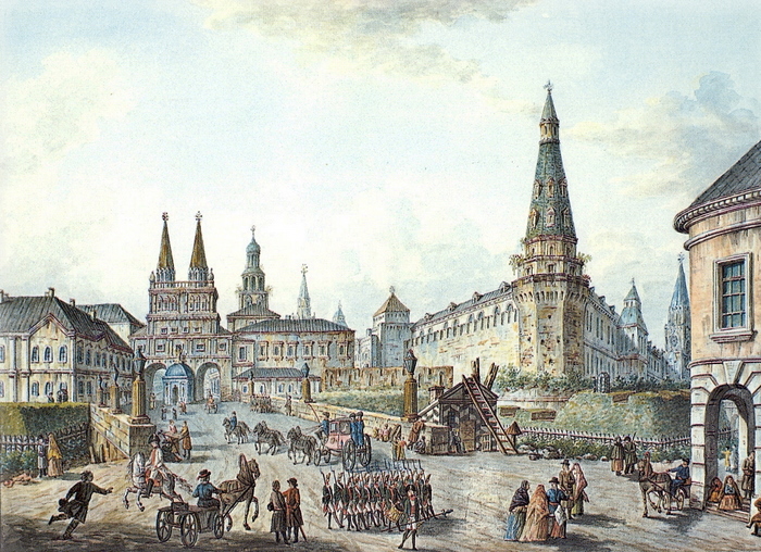 View of Voskresenskiye (Resurrection) and Nikolskiye Gates by Fyodor Alekseyev
