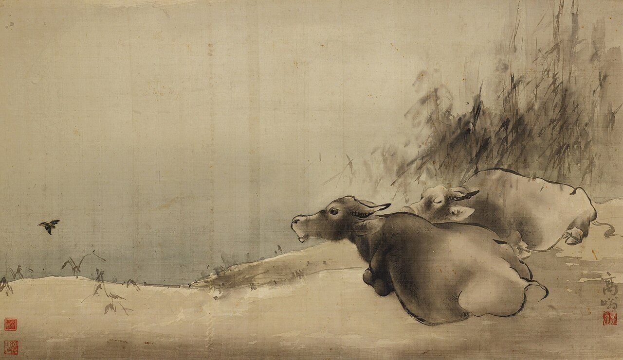 Two Water Buffaloes by Gao Qifeng