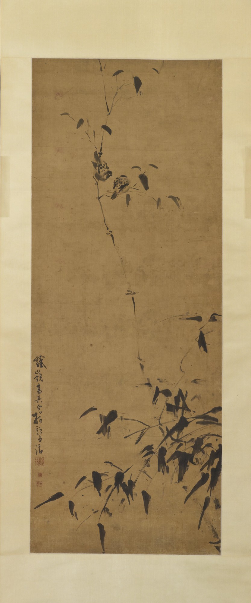 Bamboo and Sparrows by Gao Qipei