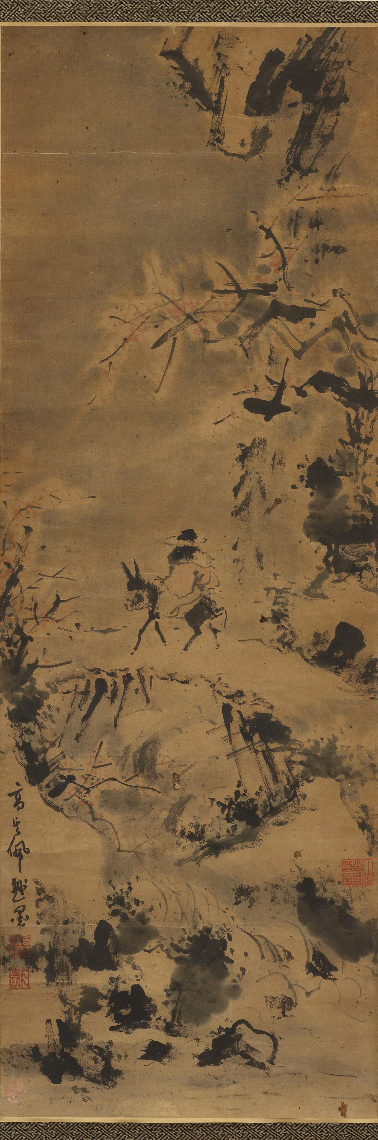 Man on Donkey by Gao Qipei