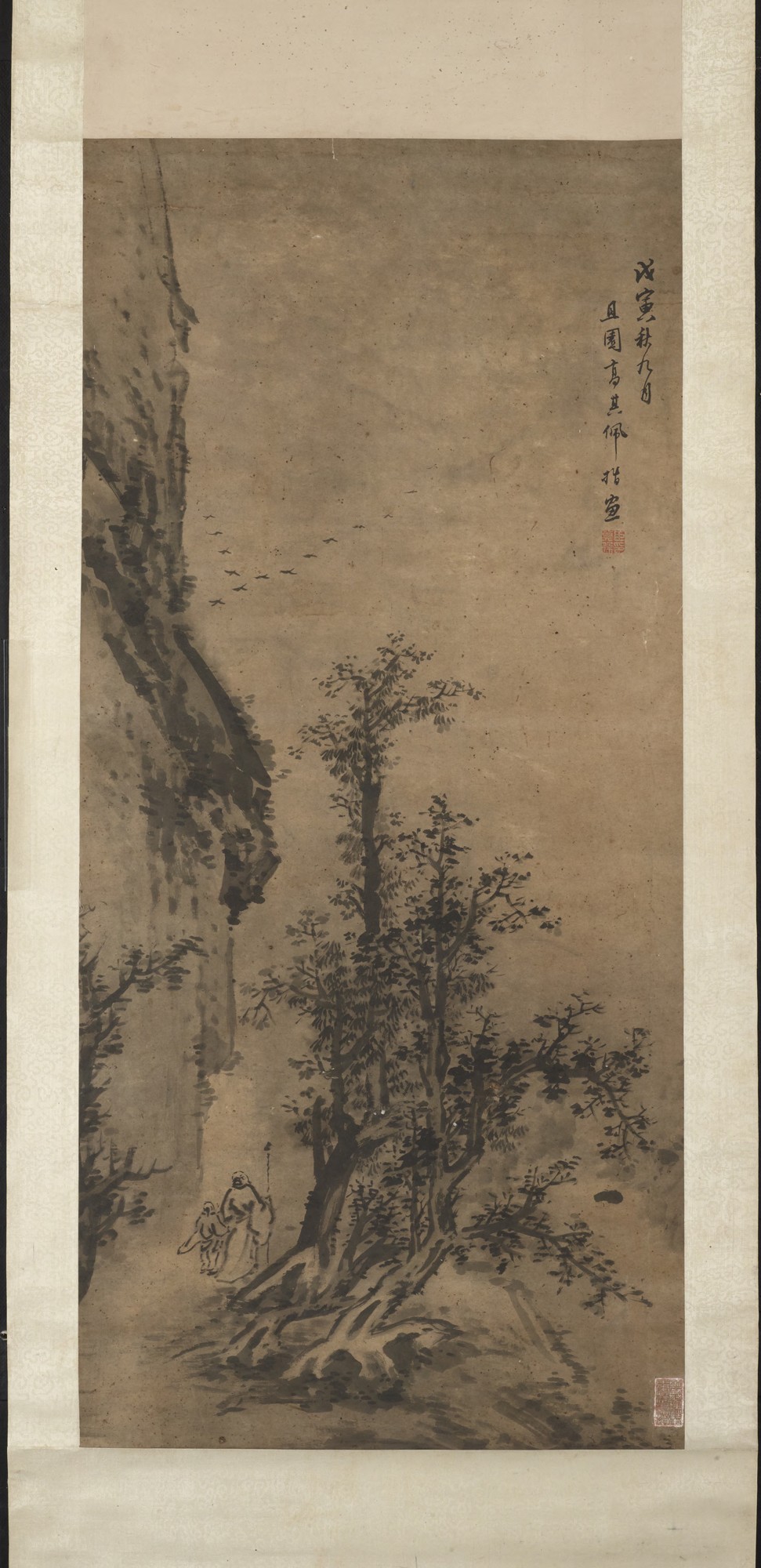 Scholar in Mountain Pass, Tang style (?) by Gao Qipei