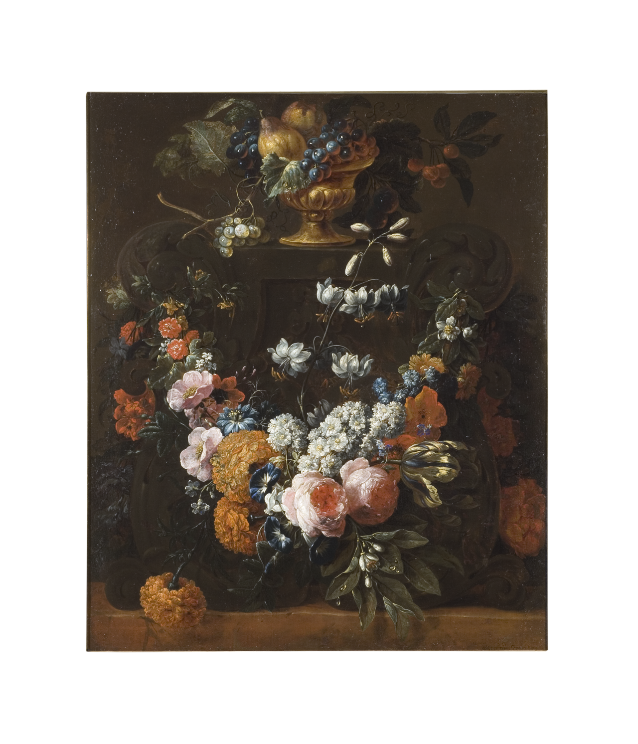 Flower Garland and Gilded Bowl of Fruit by Gaspar Peeter Verbruggen the Younger