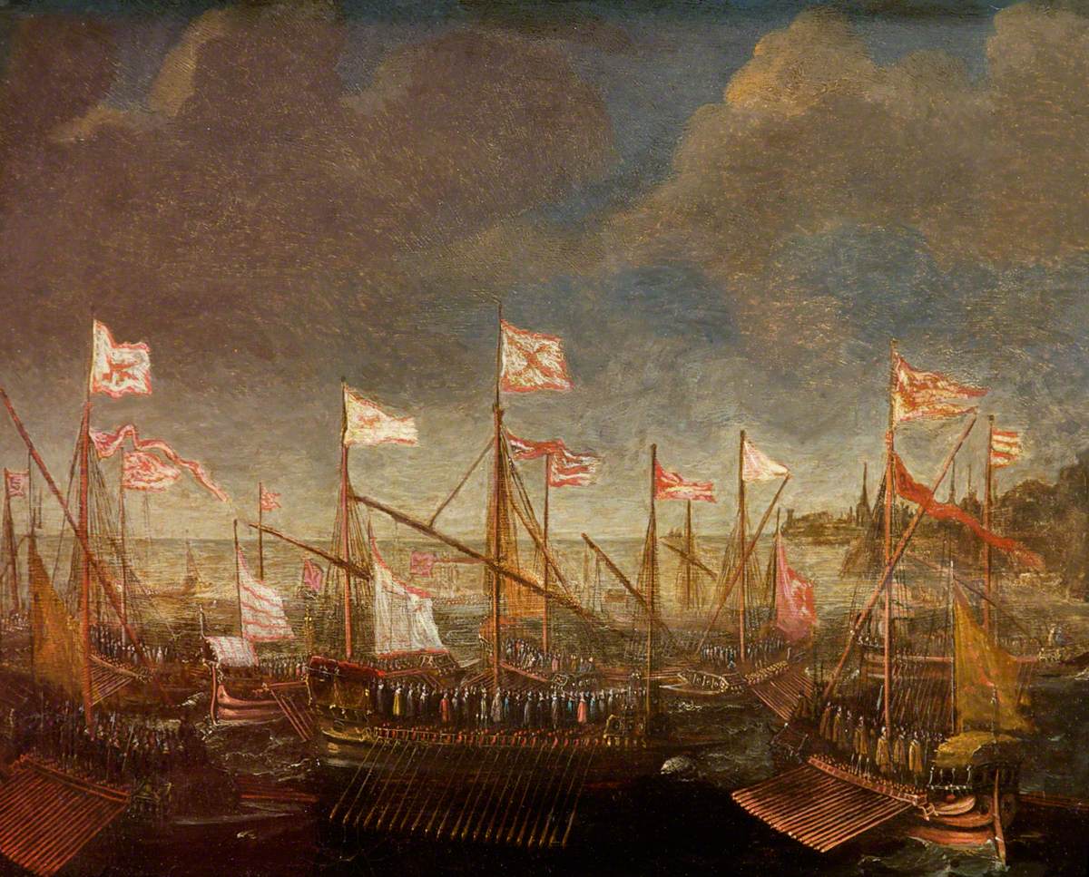 Mediterranean Seascape with Galleys by Gaspar van Eyck