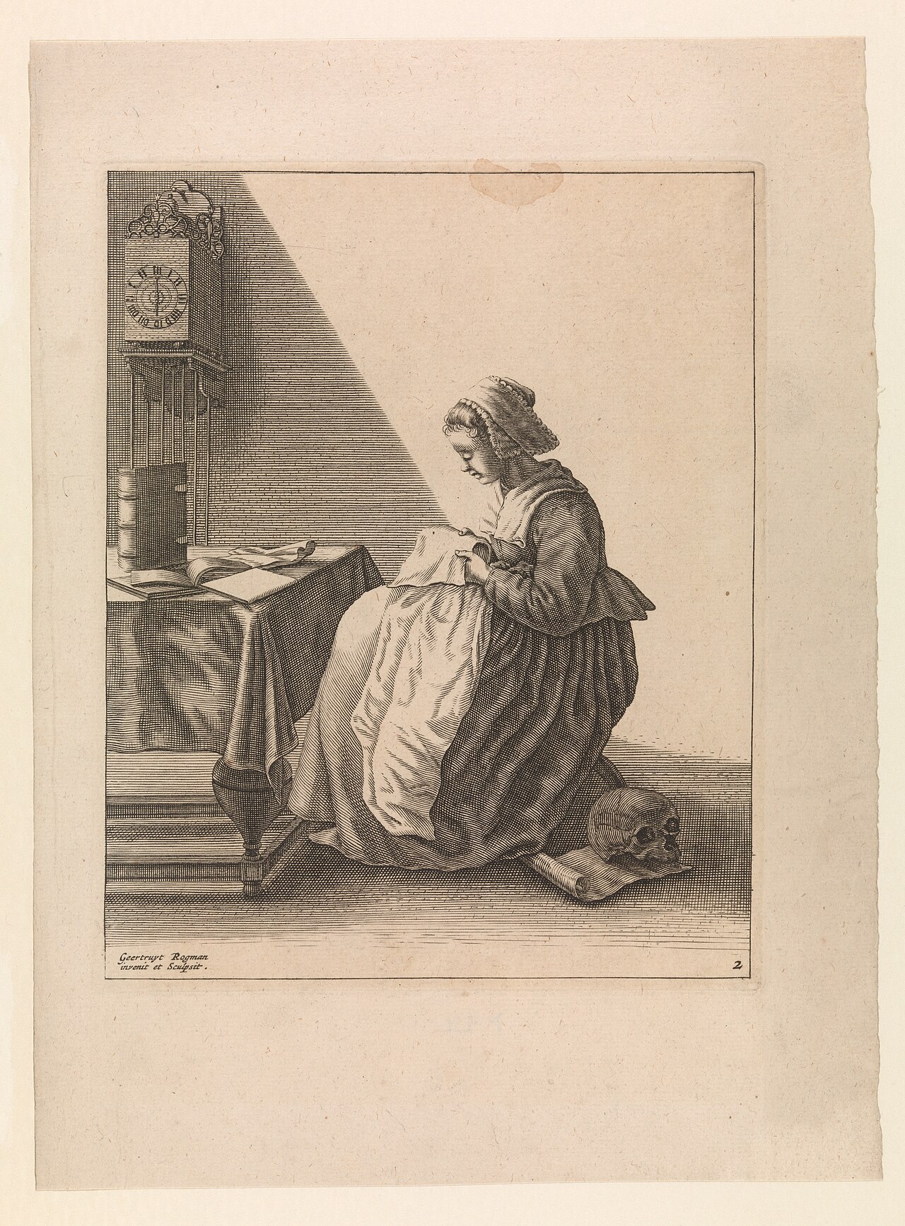 A Young Woman Ruffling, Plate 2 from Five Feminine Occupations by Geertruydt Roghman