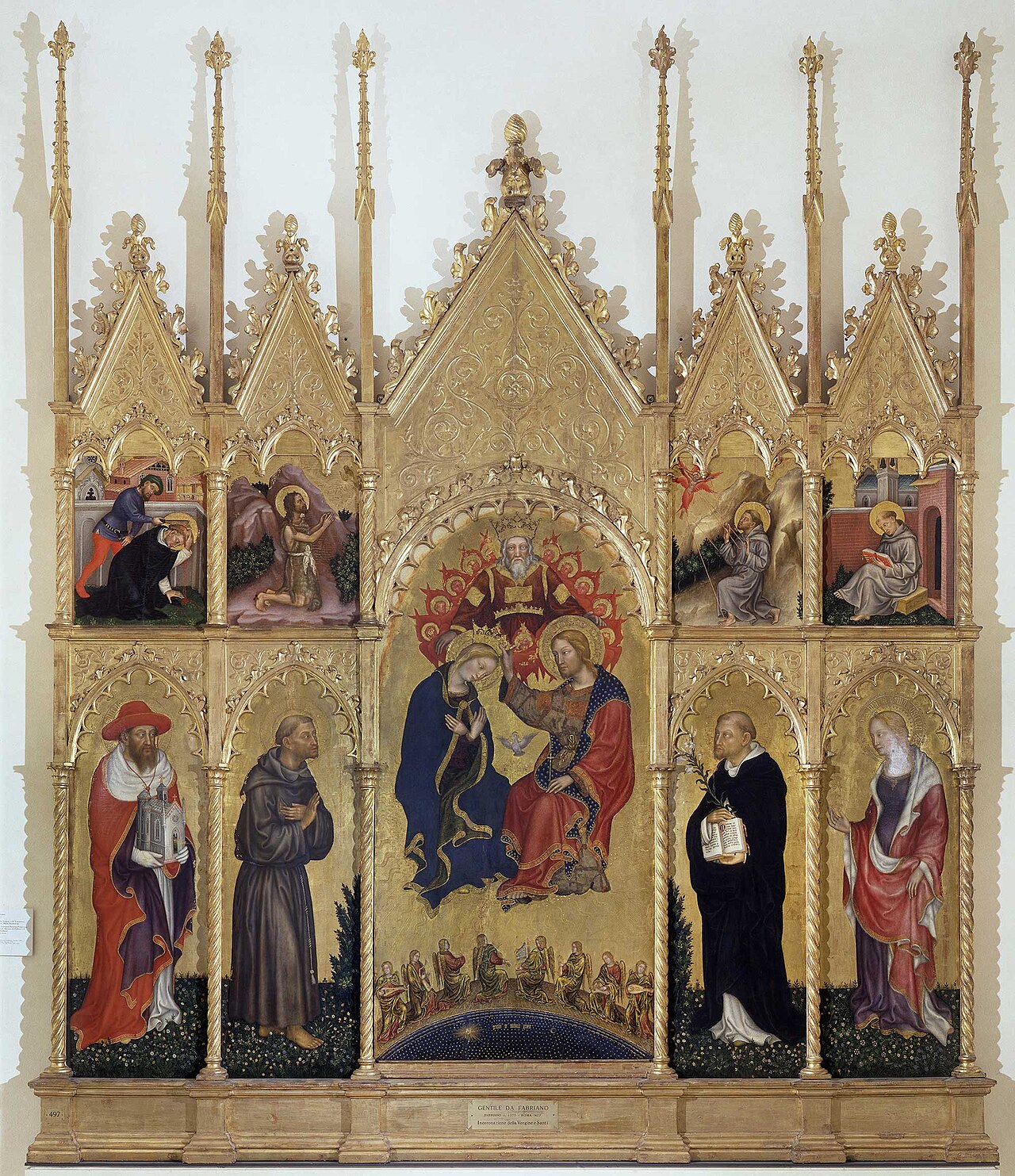 Coronation of the Virgin with Saints (Valle Romita Polyptych) by Gentile da Fabriano
