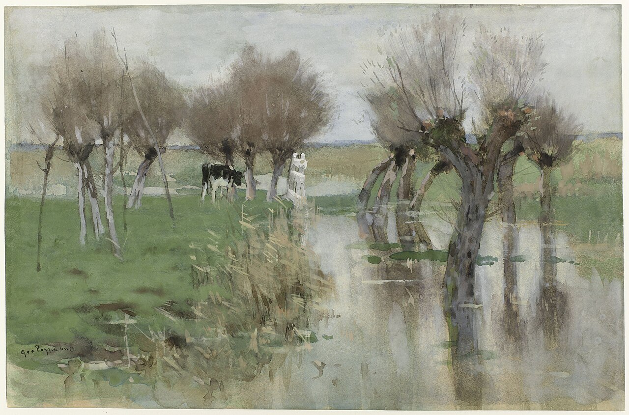 High water in the pasture. by Geo Poggenbeek