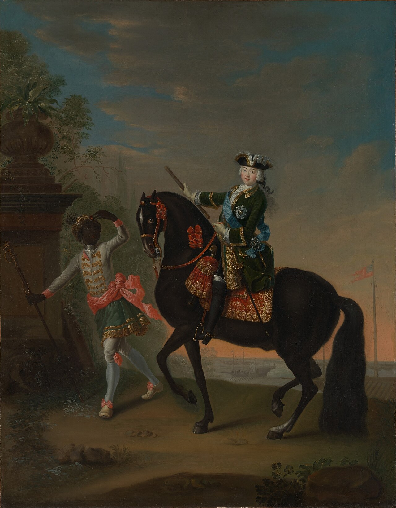 The Empress Elizabeth of Russia (1709–1762) on Horseback, Attended by a Page by Georg Cristoph Grooth