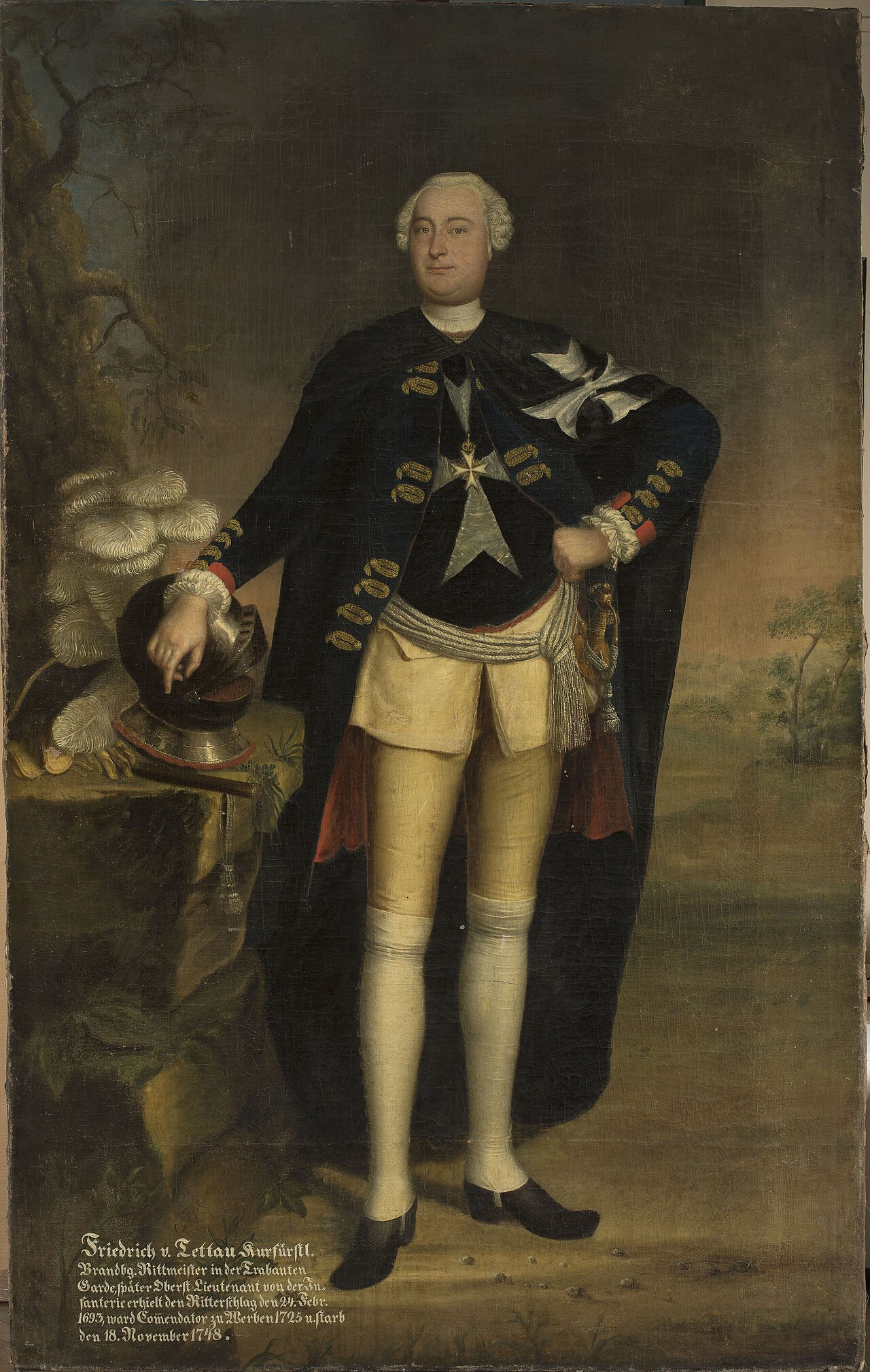Portrait of Friedrich von Tettau, commander of Werben. by Georg Lisiewski