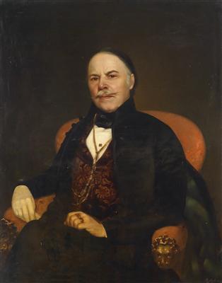 Portrait of a Gentleman in a Red Armchair, by Georg Raab