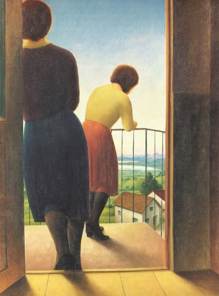 On the balcony by Georg Schrimpf