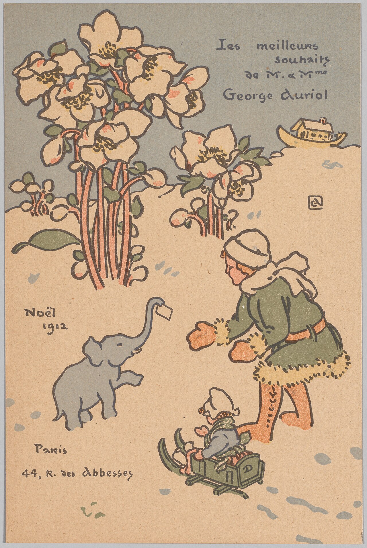 Noël (Holiday Card) by George Auriol