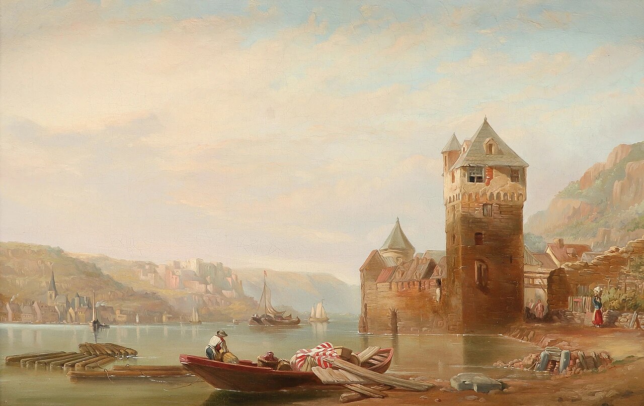 A view of Sankt Goarshausen by George Clarkson Stanfield