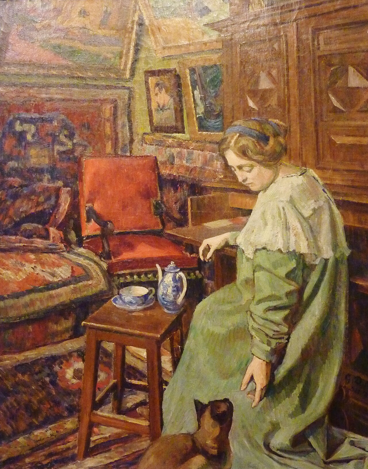 Workshop Inside with a Siamese She-cat by George-Daniel de Monfreid