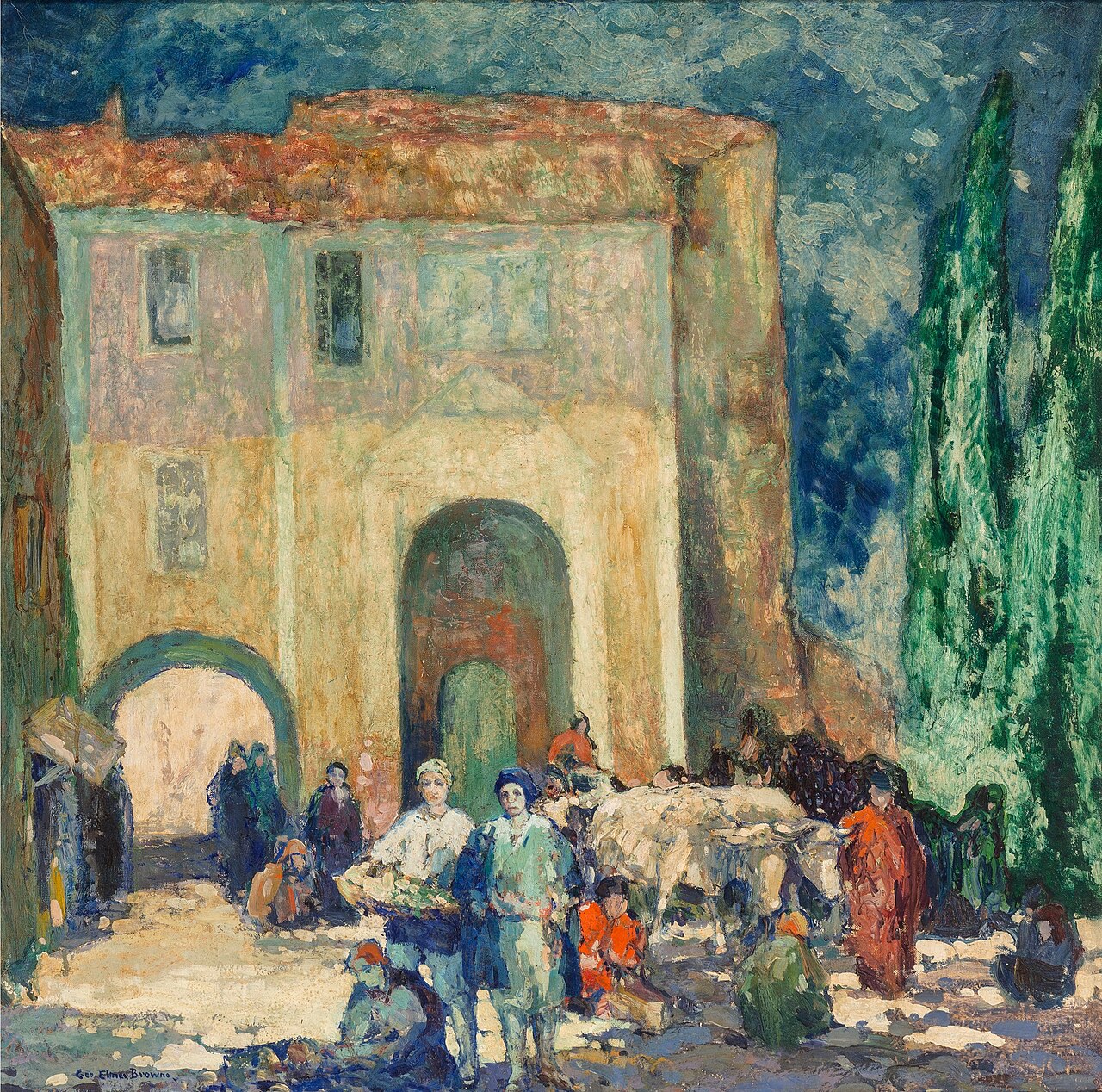 In the Village by George Elmer Browne