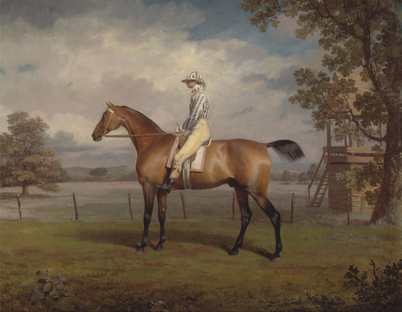 Portrait of a Racehorse, Possibly Disguise, the Property of the Duke of Hamilton, with Jockey Up by George Garrard