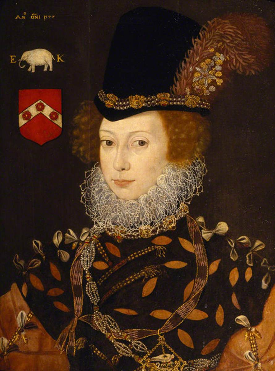Elizabeth Knollys, Lady Leighton (b.1549) by George Gower