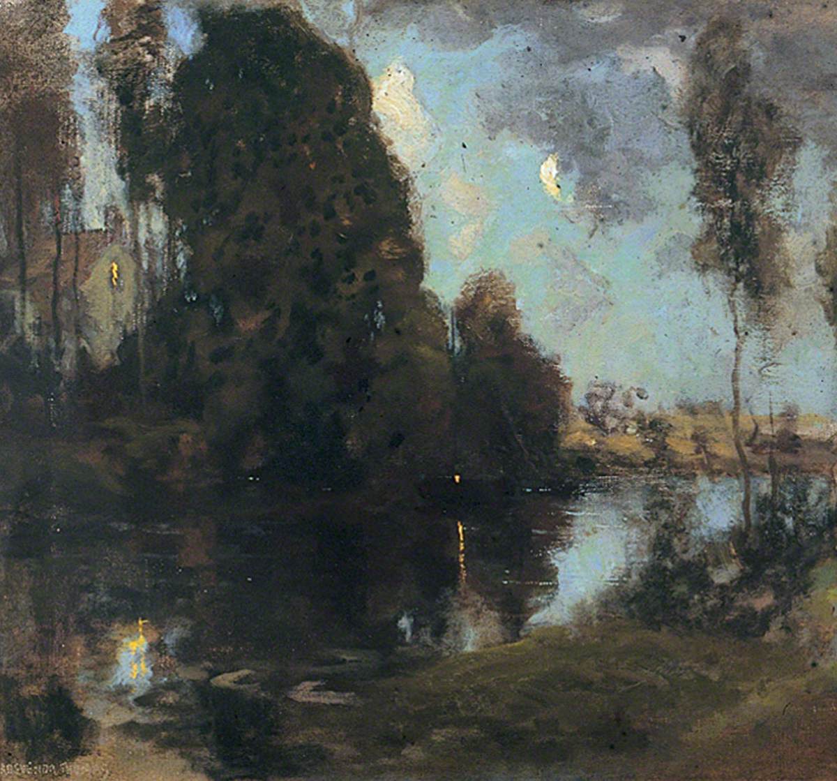 The Canal, Twilight by George Grosvenor Thomas