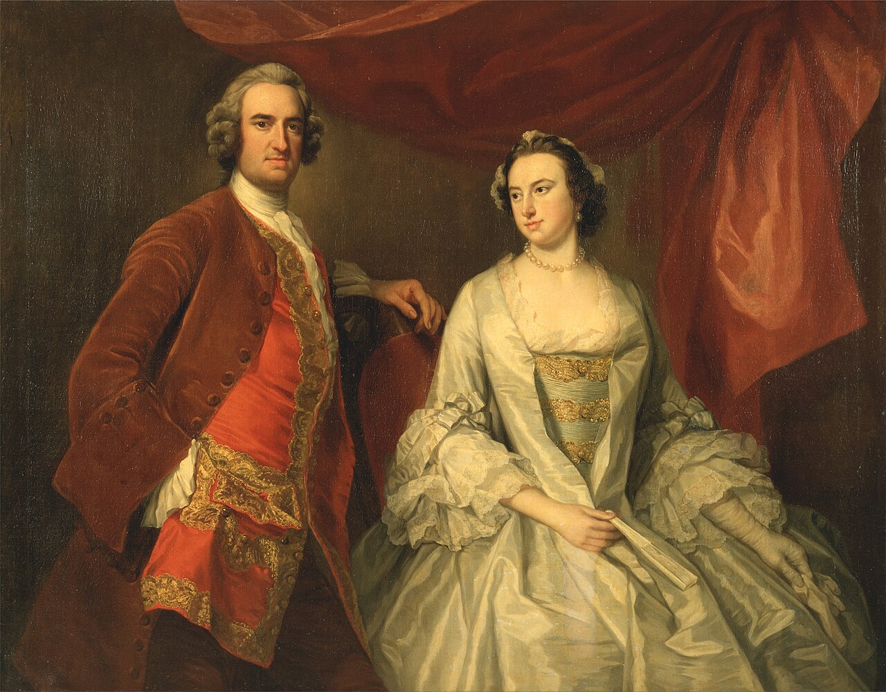Couple, Probably Thomas Missing and Elizabeth Missing (née Champneys) of Little Park House,Wickham, Hampshire by George Knapton