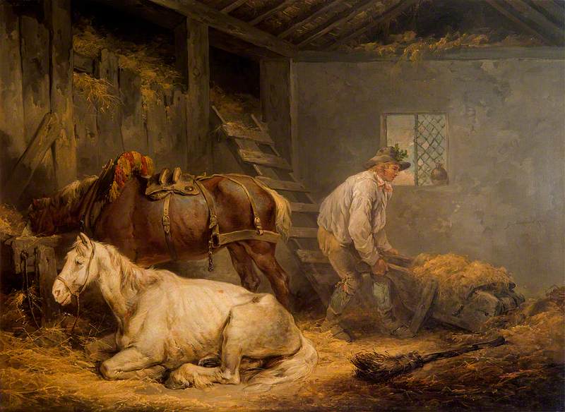 Horses in a Stable by George Morland