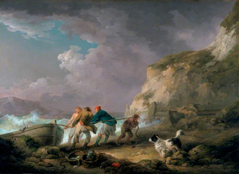 Seashore: Fishermen Hauling in a Boat by George Morland