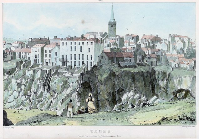 Tenby, south sands: plate 2 of the Panoramic View by George Philip Reinagle